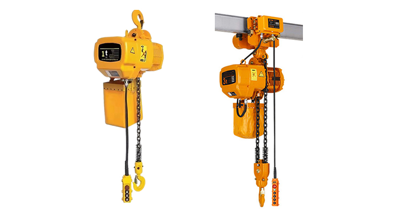 Waar ontstaat het abnormale geluid wanneer de elektrische takel in werking is?